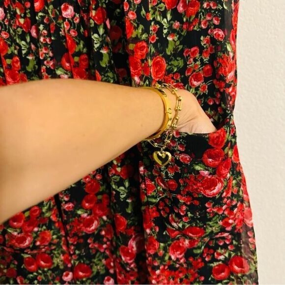 Chris McLaughlin Ruffle Pleated Floral Sleeveless Boho Dress 12 - Picture 7 of 12